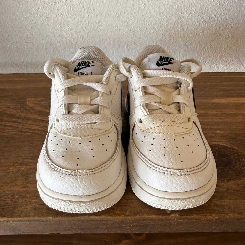 Nike Air Force 1 TD Toddler Sneakers Size 6C White Black CZ1691-100